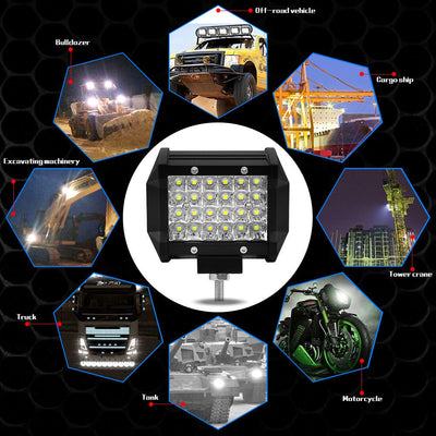 4 Row Of Light Beads Highlighting Strip Lights 72W Off - Road Vehicle Modification - Zambeel