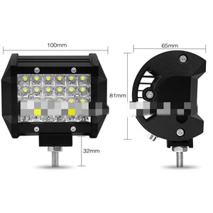 4 Row Of Light Beads Highlighting Strip Lights 72W Off - Road Vehicle Modification - Zambeel