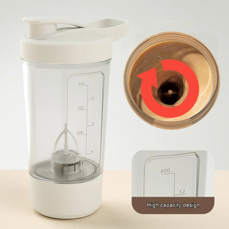 400ML 14oz Electric Protein Powder Mixing Cup Automatic Shaker Mixer Shake Bottle Milk Coffee Blender Kettle Fro Gym 1200mAh - Zambeel