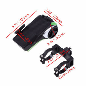 5 In 1 Double LED Bicycle Light Bluetooth Audio MP3 Player Speaker Charging Power Bank Ring Bell Bicycle Phone Holder - Zambeel