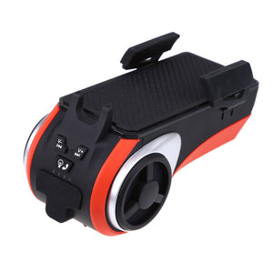 5 In 1 Double LED Bicycle Light Bluetooth Audio MP3 Player Speaker Charging Power Bank Ring Bell Bicycle Phone Holder - Zambeel