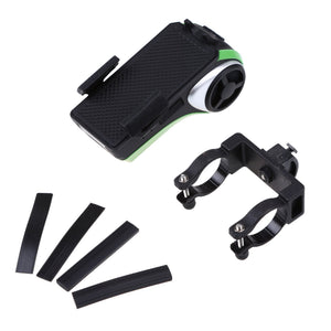 5 In 1 Double LED Bicycle Light Bluetooth Audio MP3 Player Speaker Charging Power Bank Ring Bell Bicycle Phone Holder - Zambeel