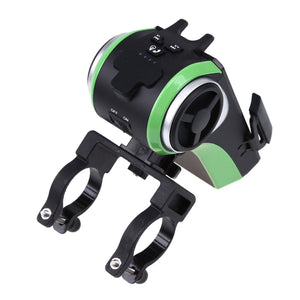 5 In 1 Double LED Bicycle Light Bluetooth Audio MP3 Player Speaker Charging Power Bank Ring Bell Bicycle Phone Holder - Zambeel