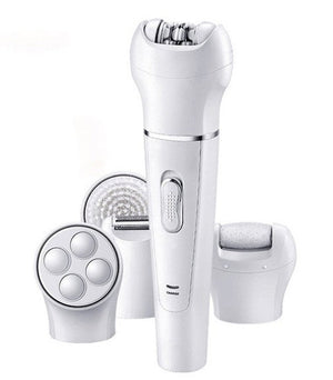5 in 1 Multi - Functional Portable Face and body Skin Care Electric Massager Scrubber with Facial Latex Brush - Zambeel