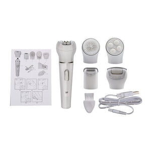 5 in 1 Multi - Functional Portable Face and body Skin Care Electric Massager Scrubber with Facial Latex Brush - Zambeel