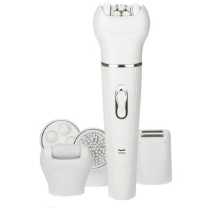 5 in 1 Multi - Functional Portable Face and body Skin Care Electric Massager Scrubber with Facial Latex Brush - Zambeel