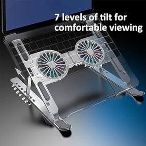 Foldable Dual Fan Laptop Cooling Stand Ⓢ