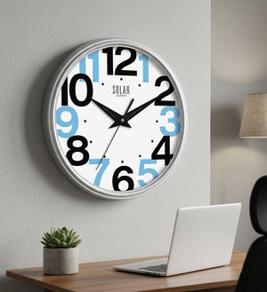 Modern Blue Numeric Wall Clock