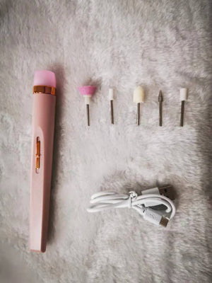 5in1 Manicure Machine Set Electric Nail Drill Polisher Cordless USB Rechargeable With LED Cutters Mill For Manicure Pedicure Accessor - Zambeel