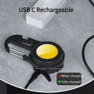 6 IN 1 Multi - functional Mini Keychain Lamp Super Bright Small Flashlight Aluminum Alloy Work Lamp - Zambeel
