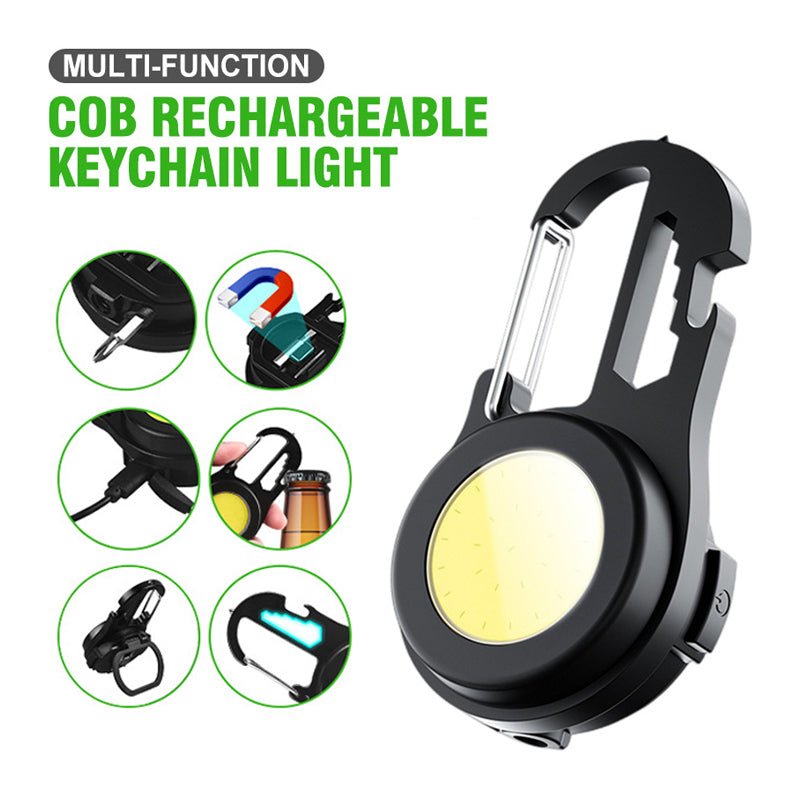 6 IN 1 Multi - functional Mini Keychain Lamp Super Bright Small Flashlight Aluminum Alloy Work Lamp - Zambeel