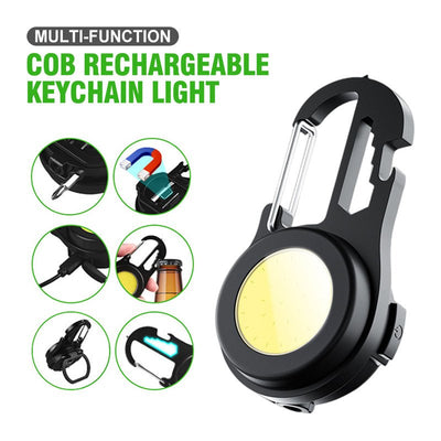 6 IN 1 Multi - functional Mini Keychain Lamp Super Bright Small Flashlight Aluminum Alloy Work Lamp - Zambeel