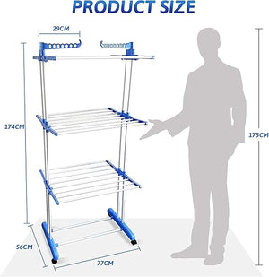 6 - Tier Foldable Clothes Drying Rack with Wheels © - Zambeel