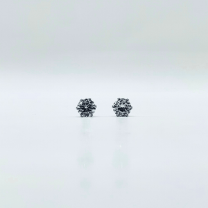7 mm Clear Cubic Zirconia Round Silver | Stainless Steel - Zambeel