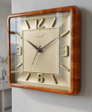 Solace Wooden Finish Designer Wall Clock