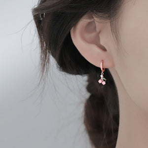 925 Silver Cherry Pearl Ear Buckle For Women's Niche Design - Zambeel