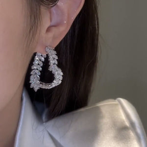 925 Silver Needle Front And Rear Earrings All - match - Zambeel