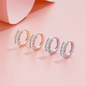 925 Sterling Silver Cube Sugar Earrings Niche Exquisite - Zambeel