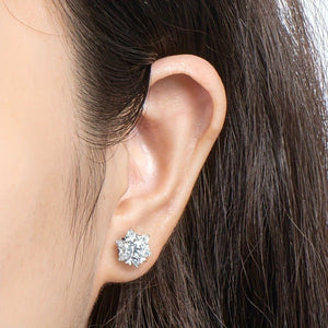 925 Sterling Silver Fashion Suit SUNFLOWER Chic Earrings - Zambeel
