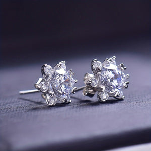 925 Sterling Silver Fashion Suit SUNFLOWER Chic Earrings - Zambeel