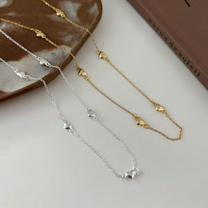 925 Sterling Silver Loving Heart Necklace Simple Temperament Internet Celebrity Necklace - Zambeel