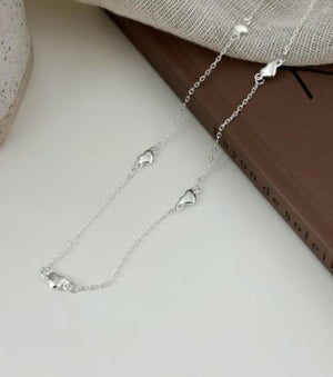 925 Sterling Silver Loving Heart Necklace Simple Temperament Internet Celebrity Necklace - Zambeel
