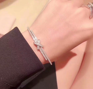 925 Sterling Silver Shangmei Cross Full Diamond Bracelet - Zambeel