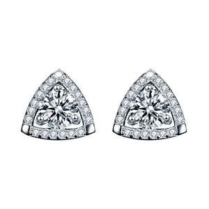 925 Sterling Silver Triangle Temperament Earrings - Zambeel