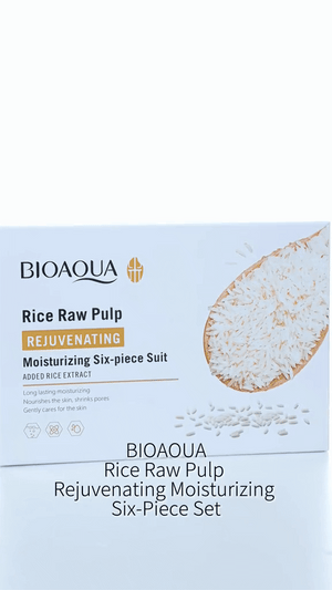 BIOAQUA - مجموعة لب الأرز الخام لتجديد البشرة