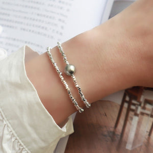 A Subtly Luxurious Niche - designed Bracelet Featuring A Few Pieces Of Silver - Zambeel