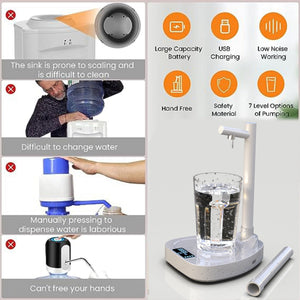 Added Extension Tupe Water Dispenser Automatic Water Bottle Desktop Rechargeable Water Dispenser With Stand - Zambeel