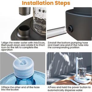 Added Extension Tupe Water Dispenser Automatic Water Bottle Desktop Rechargeable Water Dispenser With Stand - Zambeel