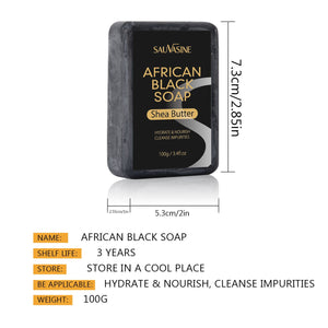 African Black Soap Deep Cleansing Body Anti - Mite Moisturizing - Zambeel