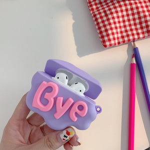 AirPod 2 Case 3D HI BYE Cloud Letter Cartoon Soft Silicone Wireless Earphone Cases For Apple Airpods Case Cute Cover - Zambeel