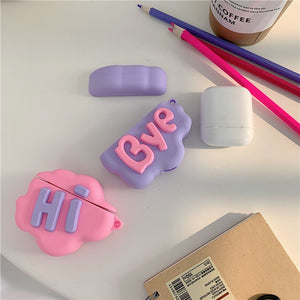 AirPod 2 Case 3D HI BYE Cloud Letter Cartoon Soft Silicone Wireless Earphone Cases For Apple Airpods Case Cute Cover - Zambeel