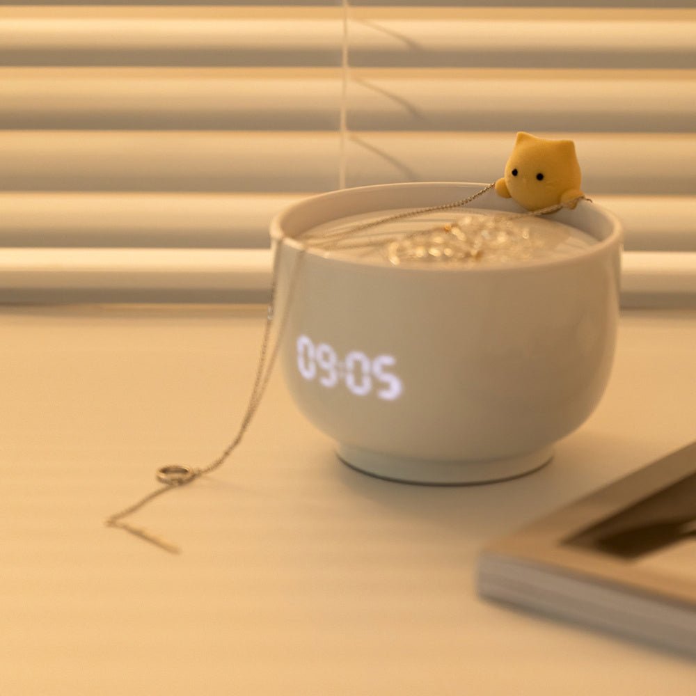 Alarm Clock Atmosphere Night Light Rechargeable LED Screen Bedside Wake Up Clock Adjustable Brightness Lamp - Zambeel