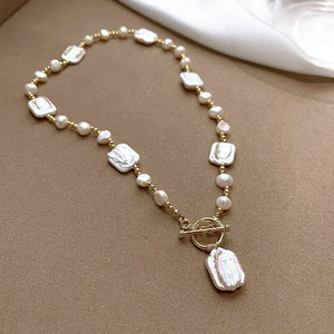 Alien Irregular Pearl OT Clasp Necklace Design - Zambeel