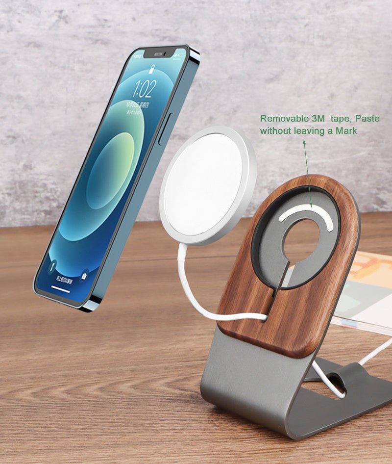 Aluminum Alloy Wooden Mobile Phone Base - Zambeel