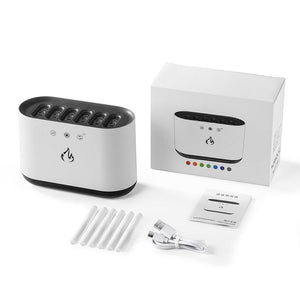 Amazon Hot Sale Dynamic Flame Humidifier USB Portable H20 Smart Ultrasonic Voice - Control Room Humidifier With 7 Colors Light - Zambeel