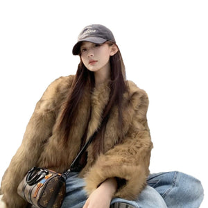 American - style Cropped Eco - friendly Faux Fur Top - Zambeel