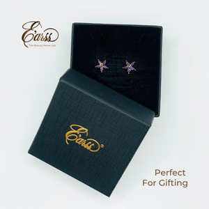 Amethyst Flower Cubic Zirconia Gold | Stainless Steel | 18K Gold Plated - Zambeel