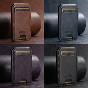 Android Universal Phone Magnetic Card Holder MagSafe Magnetic Ring PU Leather - Zambeel