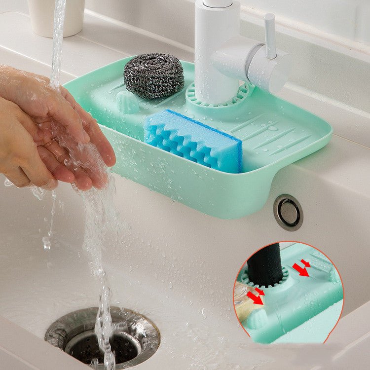 Anti - skid Mat Kitchen Rag Sponge Wiping Drain Storage Rack Kitchen Gadgets - Zambeel