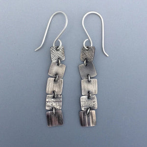 Antique Silver Chain Tassel Alloy Earrings - Zambeel