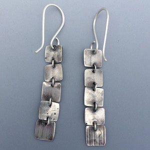 Antique Silver Chain Tassel Alloy Earrings - Zambeel