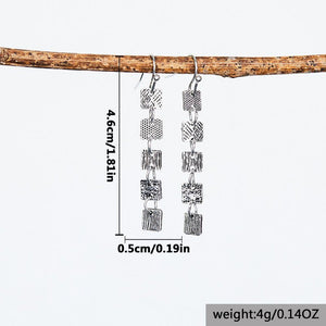 Antique Silver Chain Tassel Alloy Earrings - Zambeel