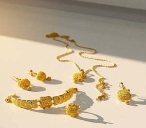 Apple Charm Gold Jewelry Set - Zambeel