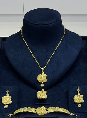 Apple Charm Gold Jewelry Set - Zambeel