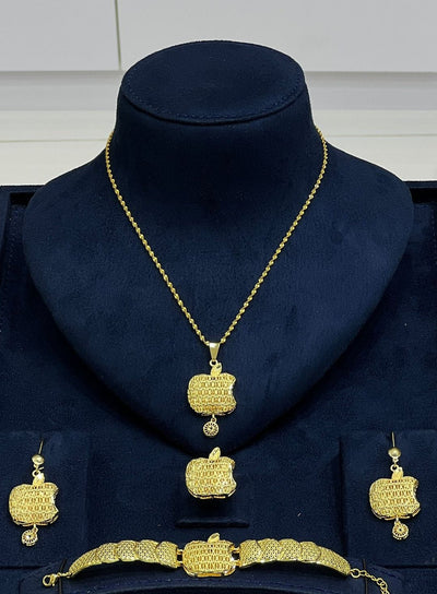 Apple Charm Gold Jewelry Set - Zambeel