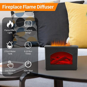 Aroma Diffuser with Fireplace Flame Light - Zambeel